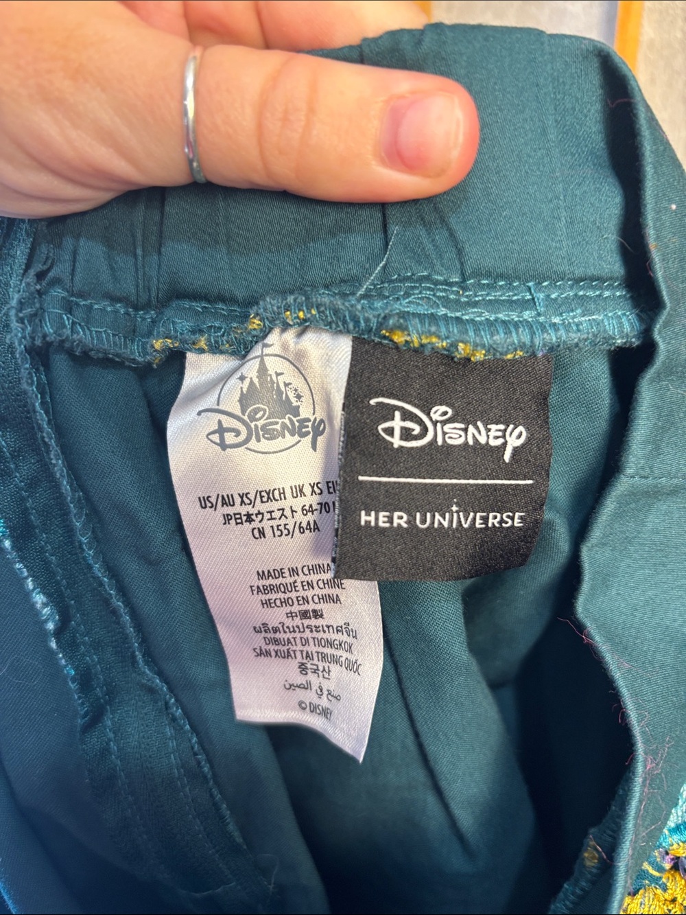 Embroidered Nightmare Before Christmas Teal Tulle Skirt with Sun & Moon Motif - Picture 5 of 5